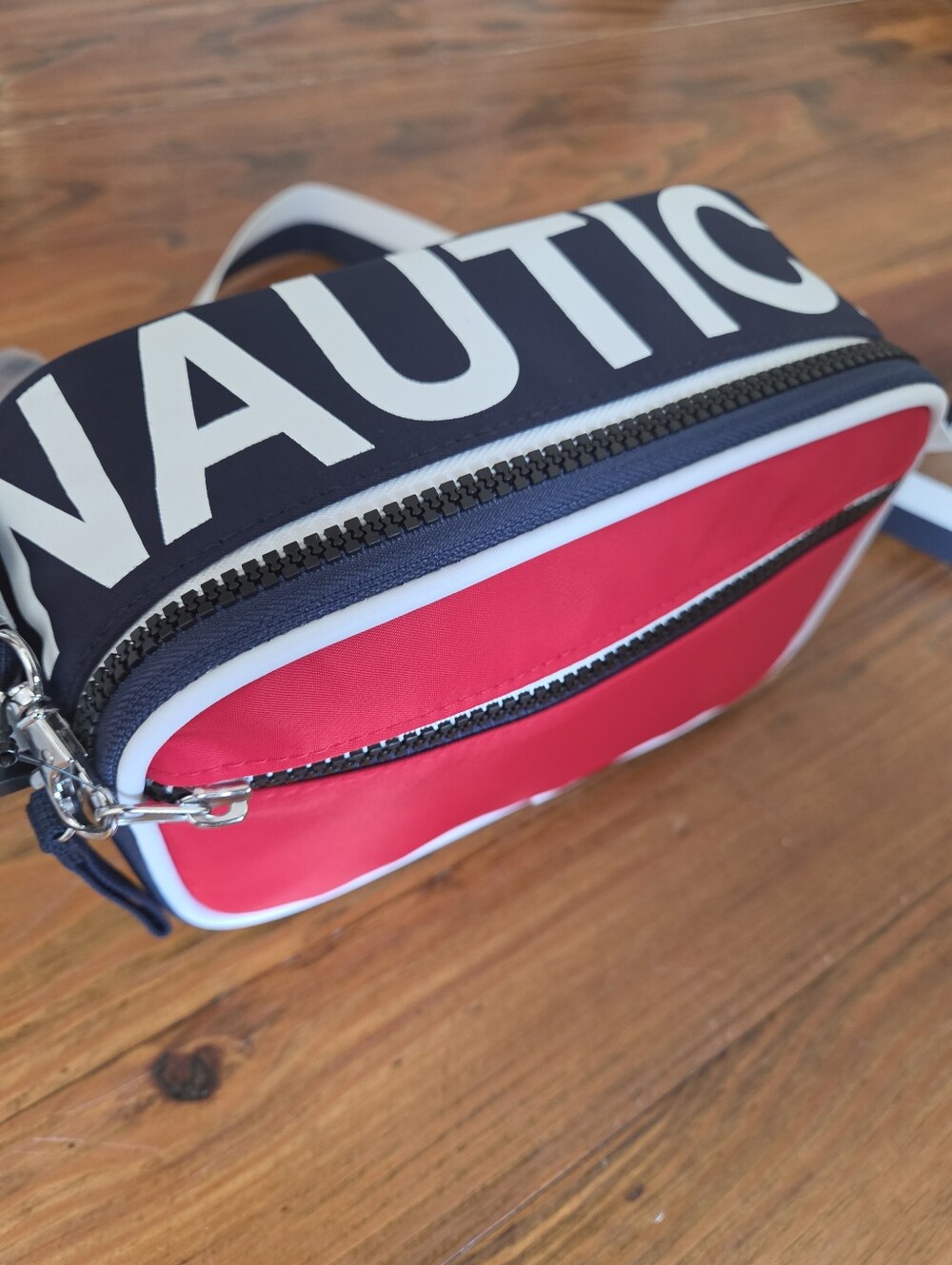Nautica High Seas Camera Crossbody Bag Navy Red NWT